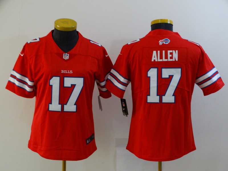 Buffalo Bills Red #17 ALLEN Women NFL Jersey Buffalo Bills Red #17 ALLEN Women NFL Jersey