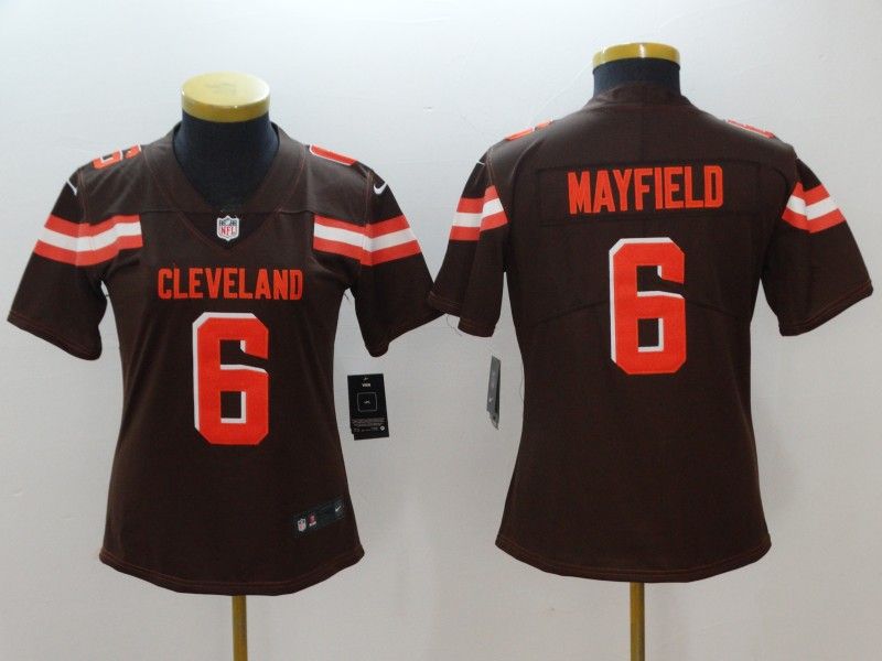Cleveland Browns #6 MAYFIELD Brown Women NFL Jersey Cleveland Browns #6 MAYFIELD Brown Women NFL Jersey