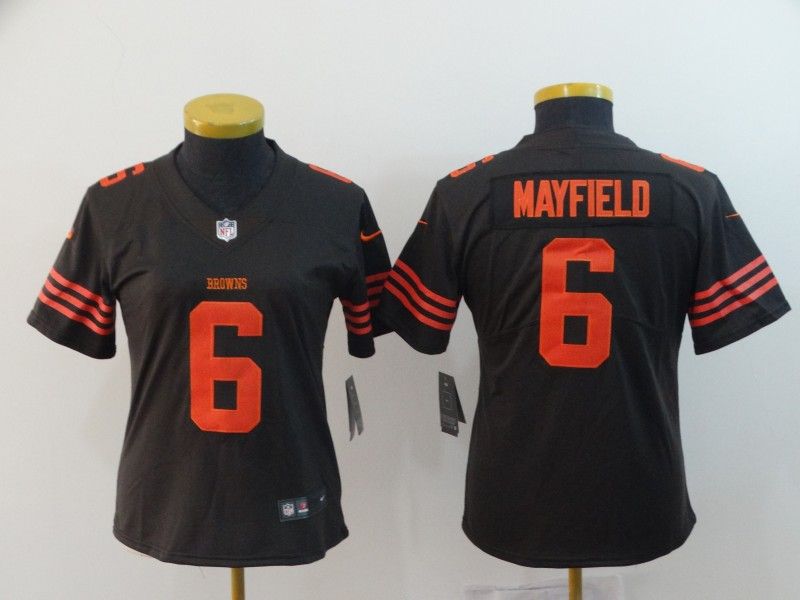 Cleveland Browns #6 MAYFIELD Brown Women NFL Jersey 02 Cleveland Browns #6 MAYFIELD Brown Women NFL Jersey 02