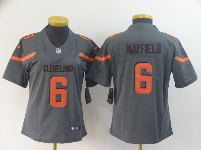 Cleveland Browns #6 MAYFIELD Grey Inverted Legend Women NFL Jersey Cleveland Browns #6 MAYFIELD Grey Inverted Legend Women NFL Jersey