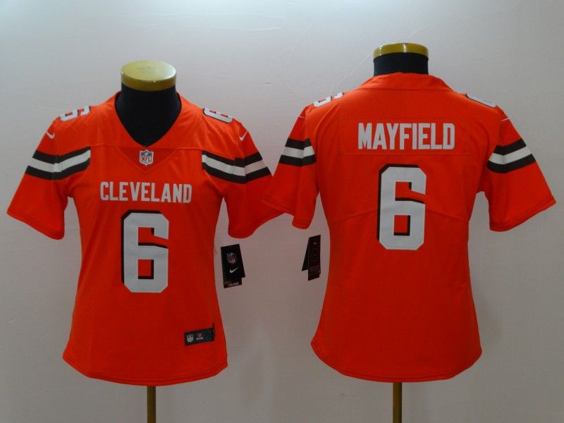 Cleveland Browns #6 MAYFIELD Orange Women NFL Jersey Cleveland Browns #6 MAYFIELD Orange Women NFL Jersey