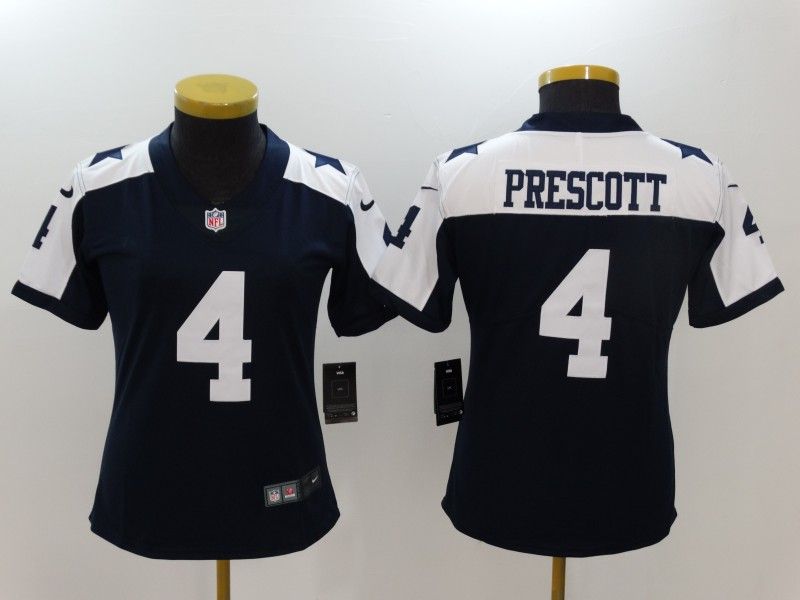 Dallas Cowboys #4 PRESCOTT Dark Blue Women NFL Jersey Dallas Cowboys #4 PRESCOTT Dark Blue Women NFL Jersey