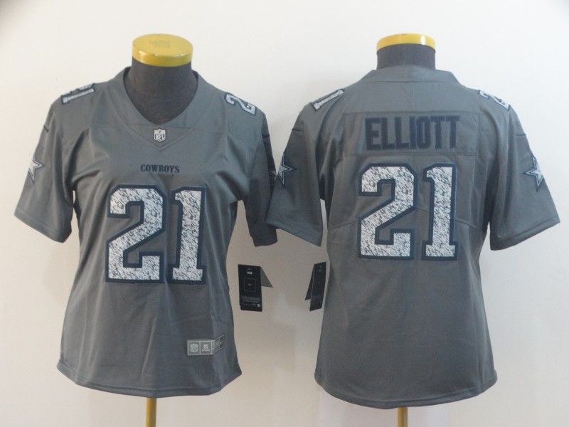 Dallas Cowboys #21 ELLIOTT Grey Fashion Women NFL Jersey Dallas Cowboys #21 ELLIOTT Grey Fashion Women NFL Jersey
