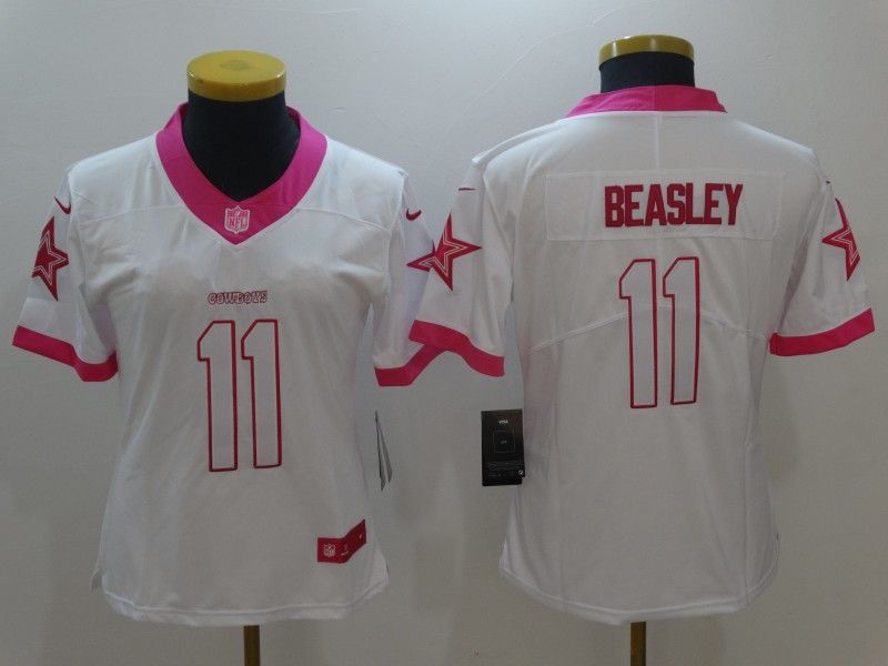 Dallas Cowboys #11 BEASLEY White Fashion Women NFL Jersey Dallas Cowboys #11 BEASLEY White Fashion Women NFL Jersey