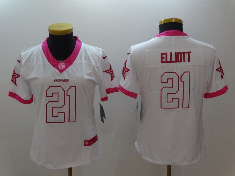 Dallas Cowboys #21 ELLIOTT White Fashion Women NFL Jersey Dallas Cowboys #21 ELLIOTT White Fashion Women NFL Jersey