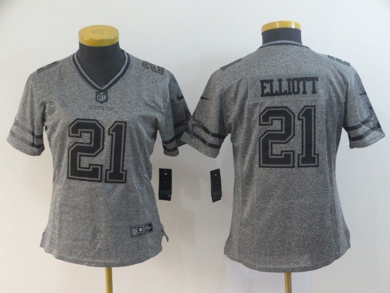 Dallas Cowboys #21 ELLIOTT Grey Women NFL Jersey Dallas Cowboys #21 ELLIOTT Grey Women NFL Jersey