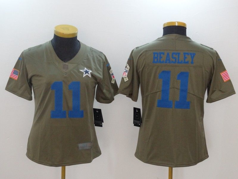 Dallas Cowboys #11 BEASLEY Olive Salute To Service Women NFL Jersey Dallas Cowboys #11 BEASLEY Olive Salute To Service Women NFL Jersey