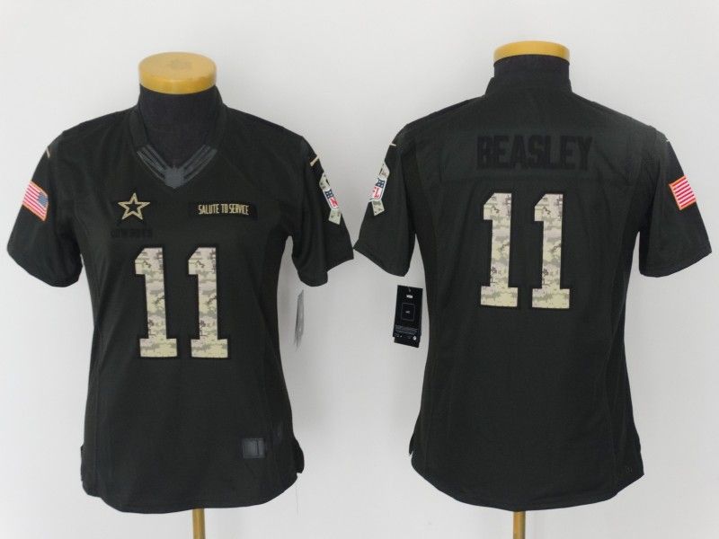 Dallas Cowboys #11 BEASLEY Olive Salute To Service Women NFL Jersey 02 Dallas Cowboys #11 BEASLEY Olive Salute To Service Women NFL Jersey 02