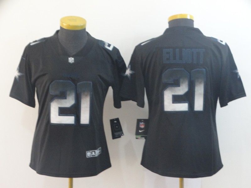 Dallas Cowboys #21 ELLIOTT Black Smoke Fashion Women NFL Jersey Dallas Cowboys #21 ELLIOTT Black Smoke Fashion Women NFL Jersey