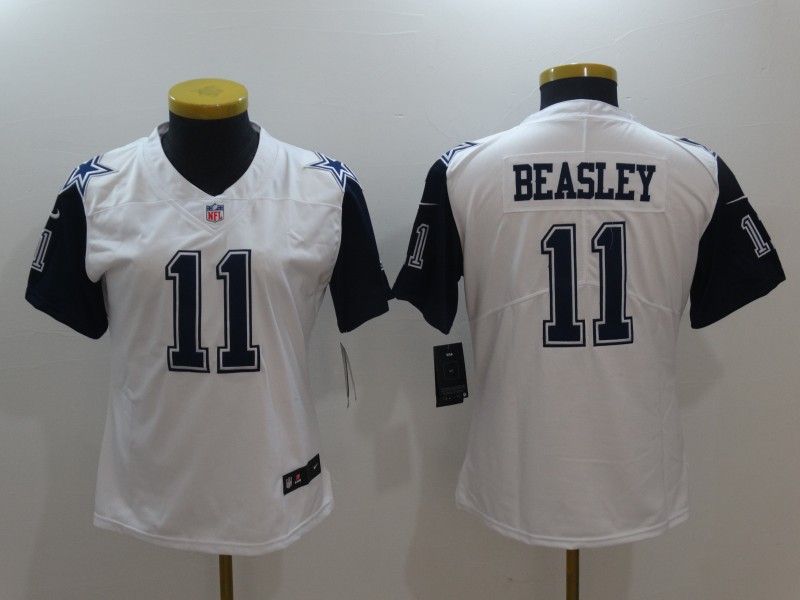 Dallas Cowboys #11 BEASLEY White Women NFL Jersey Dallas Cowboys #11 BEASLEY White Women NFL Jersey