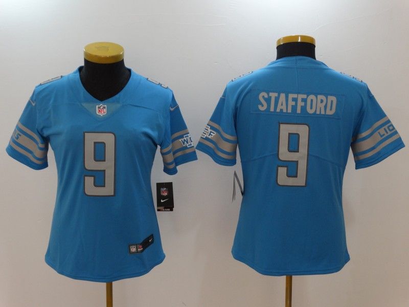 Detroit Lions #9 STAFFORD Blue Women NFL Jersey Detroit Lions #9 STAFFORD Blue Women NFL Jersey