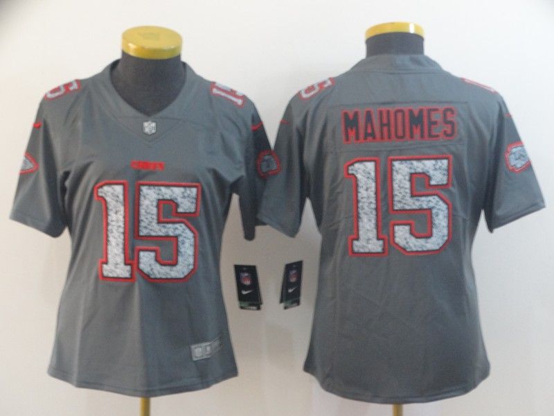 Kansas City Chiefs #15 MAHOMES Grey Fashion Women NFL Jersey Kansas City Chiefs #15 MAHOMES Grey Fashion Women NFL Jersey