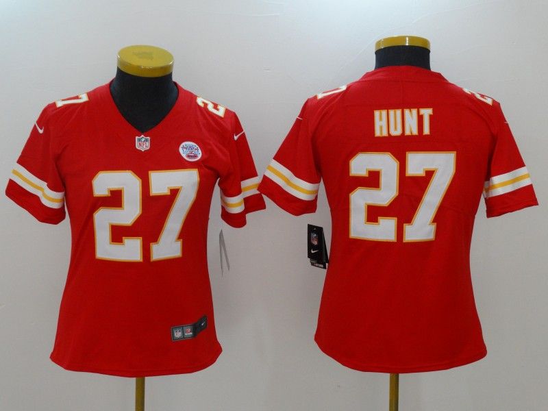 Kansas City Chiefs #27 HUNT Red Women NFL Jersey Kansas City Chiefs #27 HUNT Red Women NFL Jersey