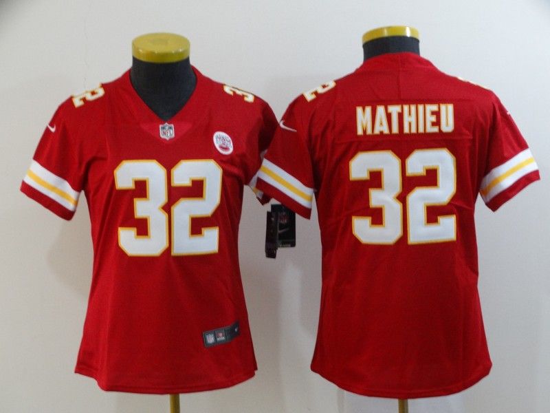 Kansas City Chiefs #32 MATHIEU Red Women NFL Jersey Kansas City Chiefs #32 MATHIEU Red Women NFL Jersey