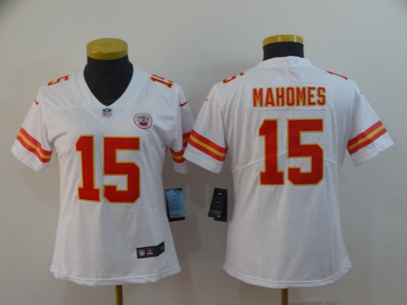 Kansas City Chiefs #15 MAHOMES White Women NFL Jersey Kansas City Chiefs #15 MAHOMES White Women NFL Jersey