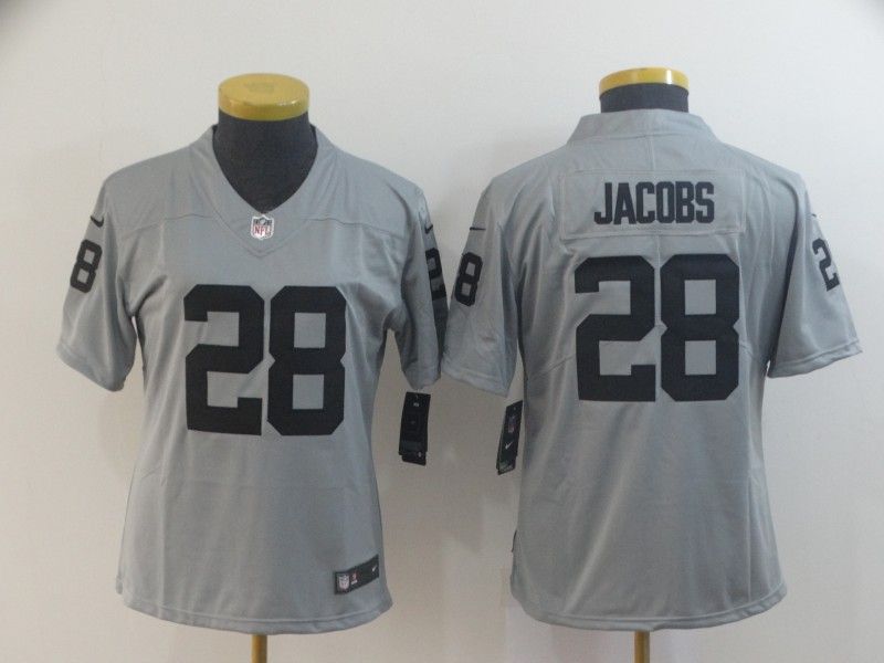 Las Vegas Raiders #28 JACOBS Grey Inverted Legend Women NFL Jersey Las Vegas Raiders #28 JACOBS Grey Inverted Legend Women NFL Jersey