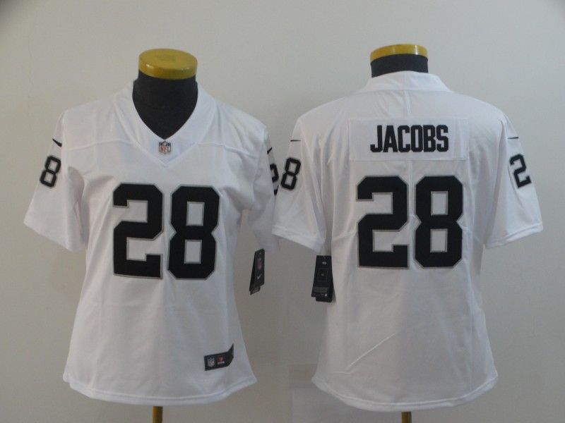 Las Vegas Raiders #28 JACOBS White Women NFL Jersey Las Vegas Raiders #28 JACOBS White Women NFL Jersey
