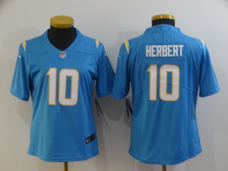 Los Angeles Chargers #10 HERBERT Blue Women NFL Jersey Los Angeles Chargers #10 HERBERT Blue Women NFL Jersey