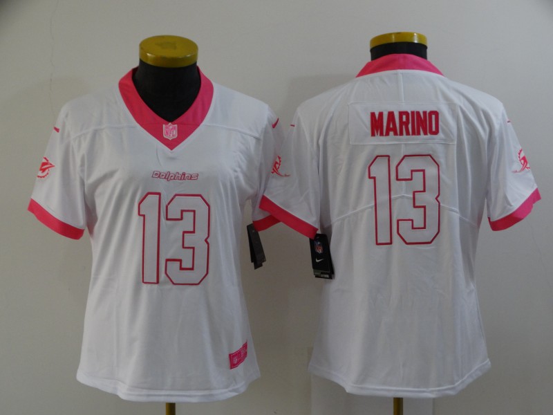 Miami Dolphins White #13 MARINO Fashion Women NFL Jersey Miami Dolphins White #13 MARINO Fashion Women NFL Jersey