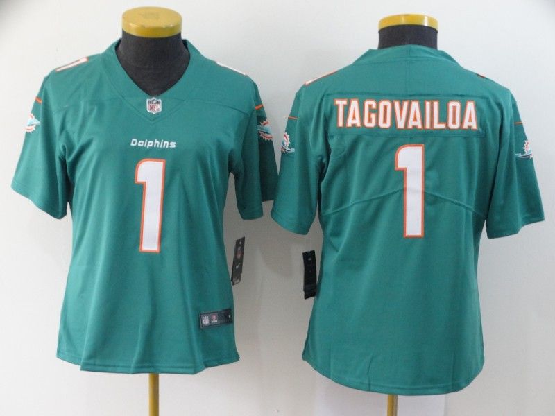 Miami Dolphins #1 TAGOVAILOA Green Women NFL Jersey Miami Dolphins #1 TAGOVAILOA Green Women NFL Jersey