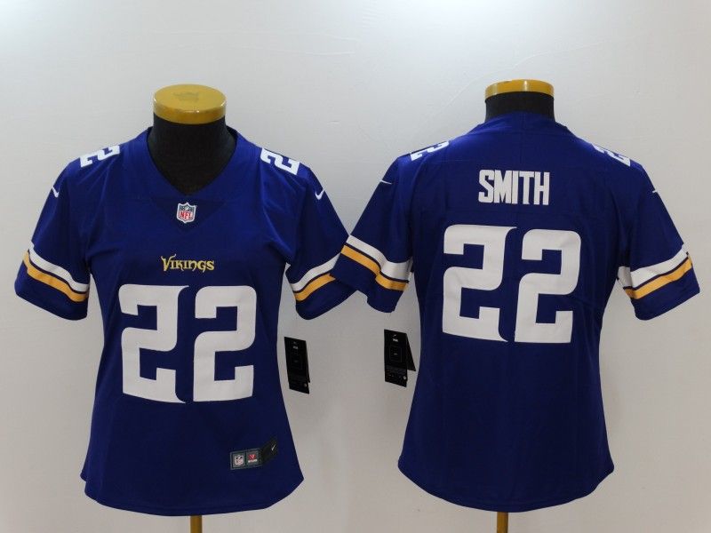 Minnesota Vikings #22 SMITH Blue Women NFL Jersey Minnesota Vikings #22 SMITH Blue Women NFL Jersey