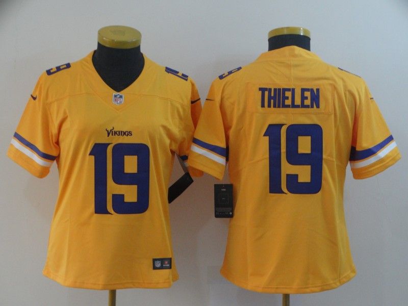 Minnesota Vikings #19 THIELEN Yellow Inverted Legend Women NFL Jersey Minnesota Vikings #19 THIELEN Yellow Inverted Legend Women NFL Jersey