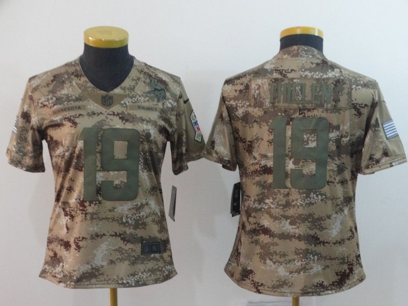 Minnesota Vikings #19 THIELEN Olive Salute To Service Women NFL Jersey Minnesota Vikings #19 THIELEN Olive Salute To Service Women NFL Jersey