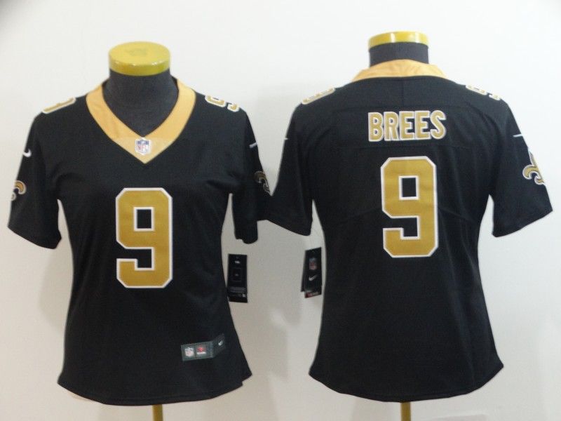 New Orleans Saints #9 BREES Black Women NFL Jersey New Orleans Saints #9 BREES Black Women NFL Jersey
