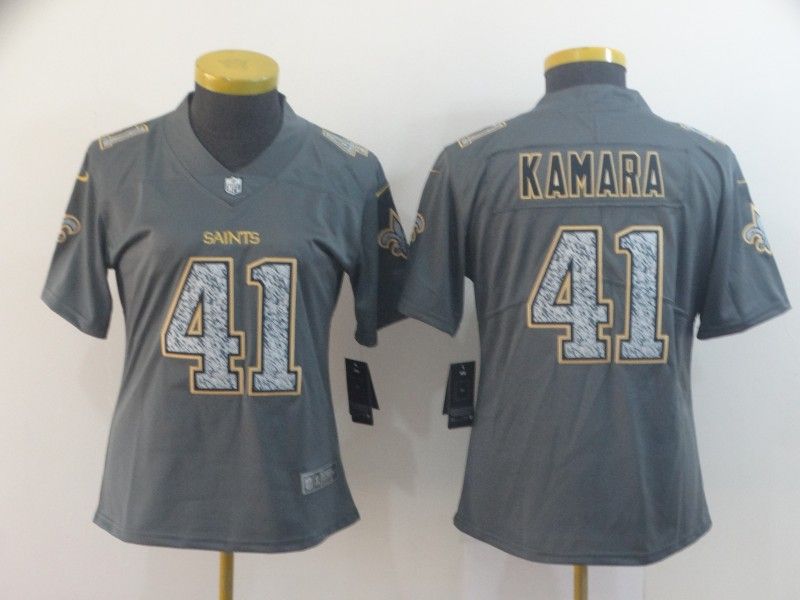 New Orleans Saints #41 KAMARA Grey Fashion Women NFL Jersey New Orleans Saints #41 KAMARA Grey Fashion Women NFL Jersey