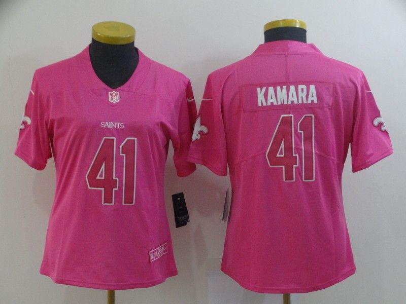 New Orleans Saints #41 KAMARA Pink Fashion Women NFL Jersey New Orleans Saints #41 KAMARA Pink Fashion Women NFL Jersey