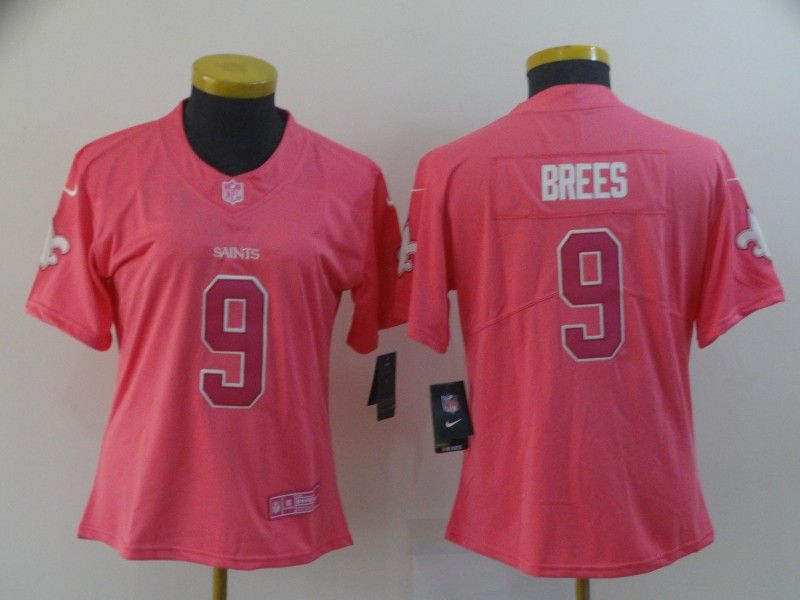 New Orleans Saints #9 BREES Pink Fashion Women NFL Jersey New Orleans Saints #9 BREES Pink Fashion Women NFL Jersey