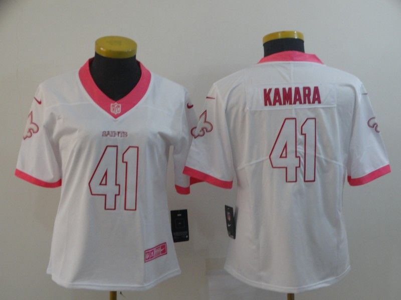 New Orleans Saints #41 KAMARA White Fashion Women NFL Jersey New Orleans Saints #41 KAMARA White Fashion Women NFL Jersey