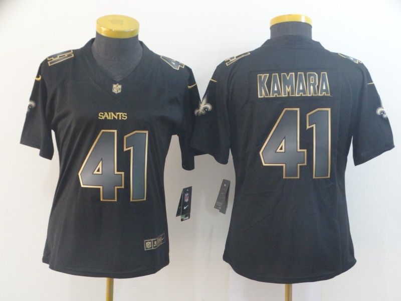 New Orleans Saints #41 KAMARA Black Gold Vapor Limited Women NFL Jersey New Orleans Saints #41 KAMARA Black Gold Vapor Limited Women NFL Jersey
