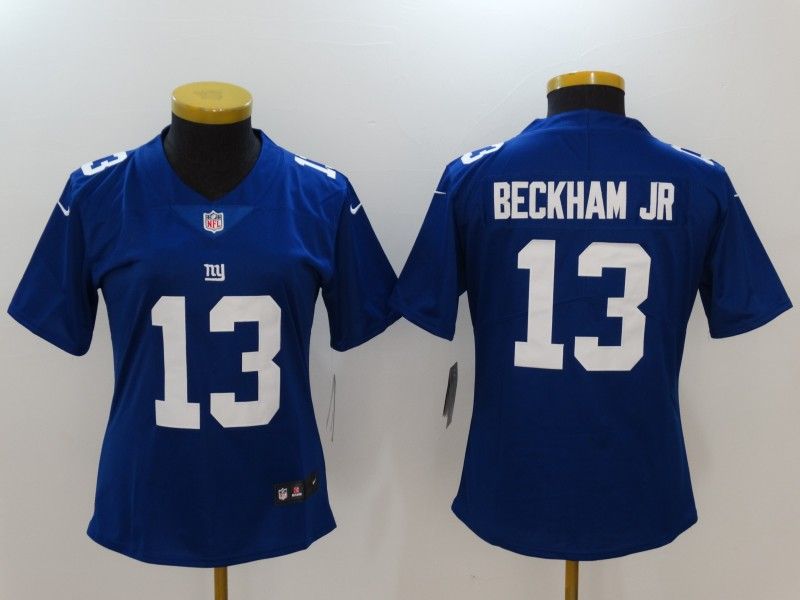 New York Giants #13 BECKHAM JR Blue Women NFL Jersey New York Giants #13 BECKHAM JR Blue Women NFL Jersey
