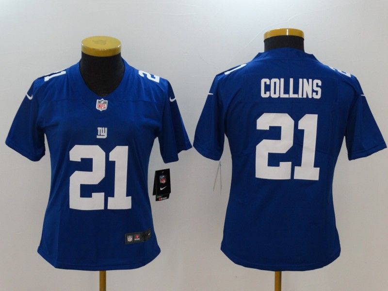 New York Giants #21 COLLINS Blue Women NFL Jersey New York Giants #21 COLLINS Blue Women NFL Jersey