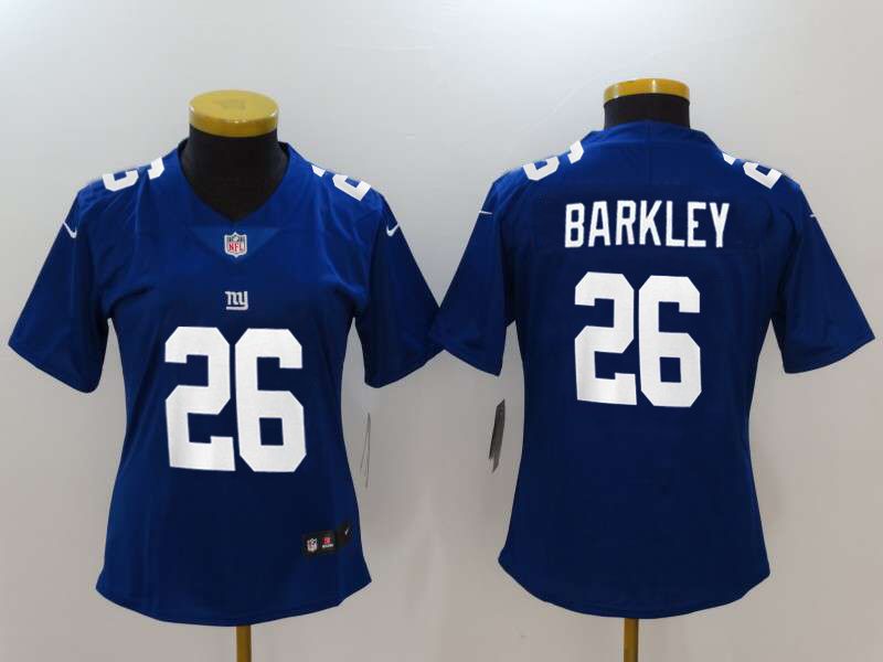 New York Giants #26 BARKLEY Blue Women NFL Jersey New York Giants #26 BARKLEY Blue Women NFL Jersey