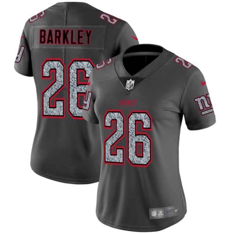 New York Giants #26 BARKLEY Grey Fashion Women NFL Jersey New York Giants #26 BARKLEY Grey Fashion Women NFL Jersey
