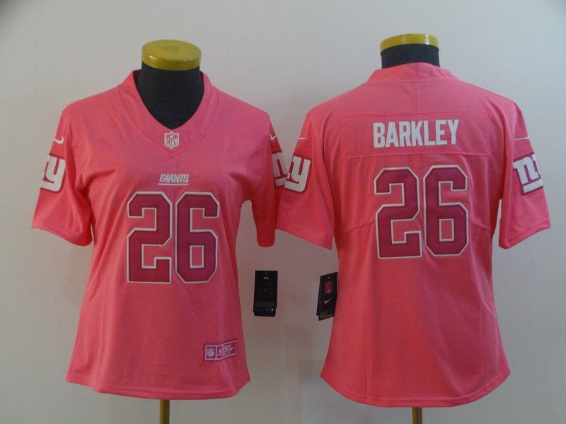 New York Giants #26 BARKLEY Pink Fashion Women NFL Jersey New York Giants #26 BARKLEY Pink Fashion Women NFL Jersey
