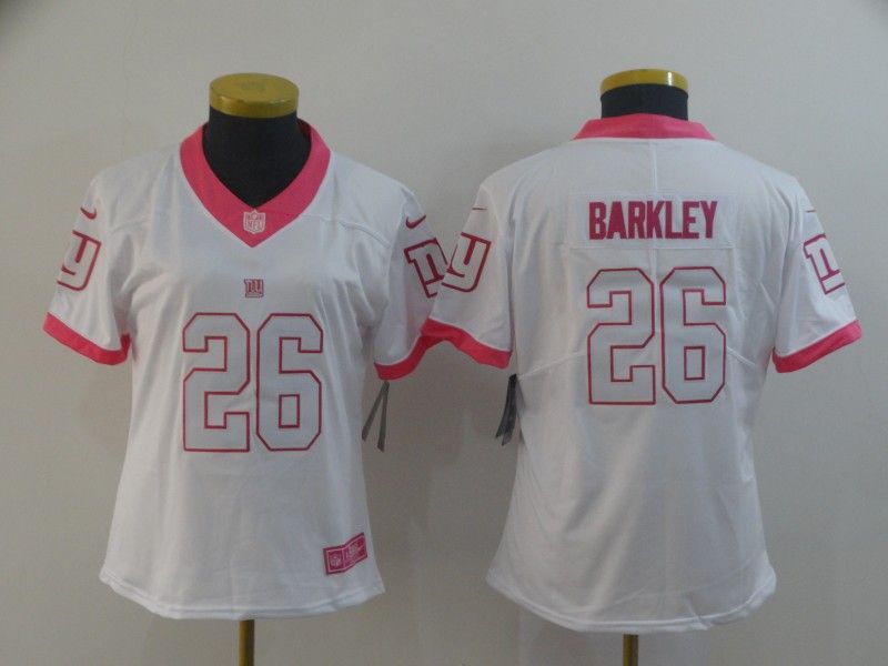 New York Giants #26 BARKLEY White Fashion Women NFL Jersey New York Giants #26 BARKLEY White Fashion Women NFL Jersey