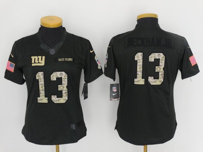 New York Giants #13 BECKHAM JR Olive Salute To Service Women NFL Jersey 02 New York Giants #13 BECKHAM JR Olive Salute To Service Women NFL Jersey 02