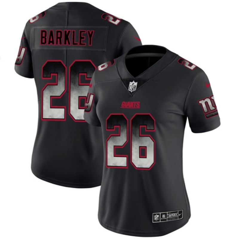New York Giants #26 BARKLEY Black Smoke Fashion Women NFL Jersey New York Giants #26 BARKLEY Black Smoke Fashion Women NFL Jersey