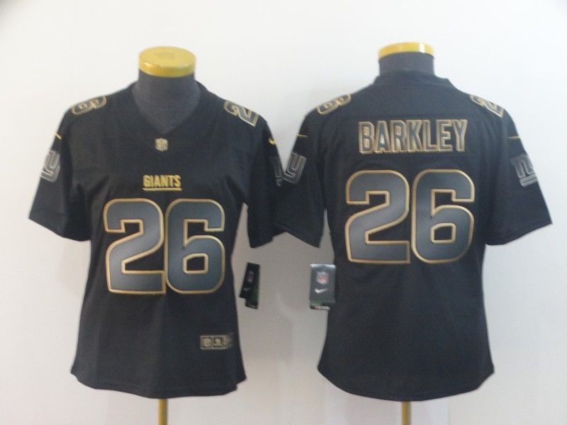 New York Giants #26 BARKLEY Black Gold Vapor Limited Women NFL Jersey New York Giants #26 BARKLEY Black Gold Vapor Limited Women NFL Jersey