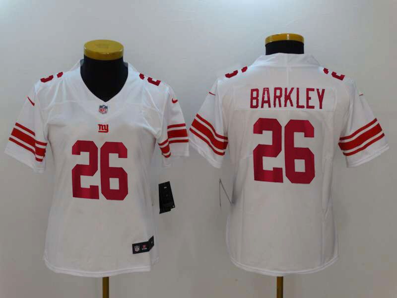 New York Giants #26 BARKLEY White Women NFL Jersey 02 New York Giants #26 BARKLEY White Women NFL Jersey 02