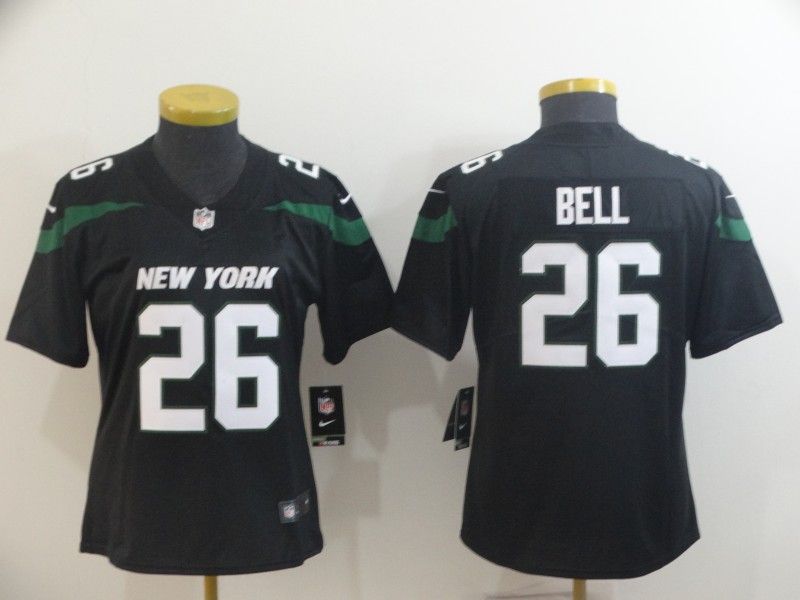 New York Jets #26 BELL Black Women NFL Jersey New York Jets #26 BELL Black Women NFL Jersey