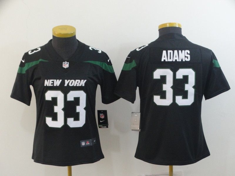 New York Jets #33 ADAMS Black Women NFL Jersey New York Jets #33 ADAMS Black Women NFL Jersey