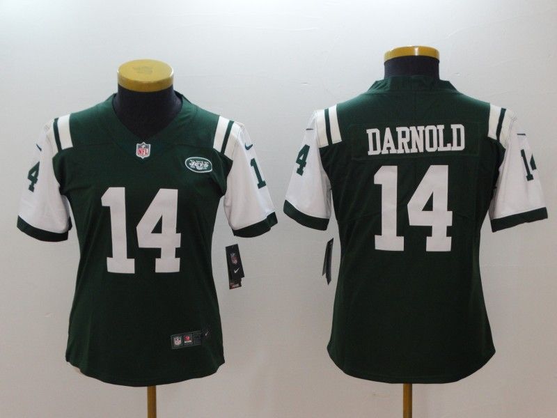 New York Jets #14 DARNOLD Green Women NFL Jersey 03 New York Jets #14 DARNOLD Green Women NFL Jersey 03