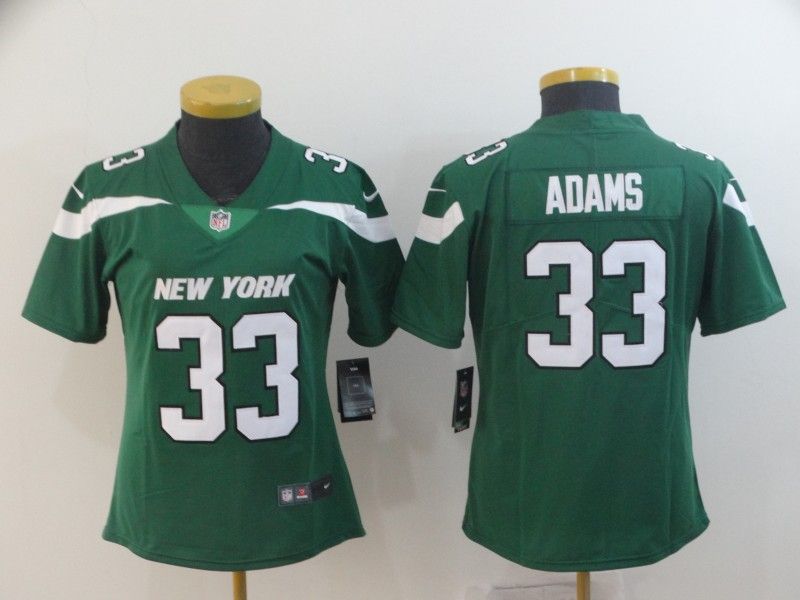 New York Jets #33 ADAMS Green Women NFL Jersey New York Jets #33 ADAMS Green Women NFL Jersey