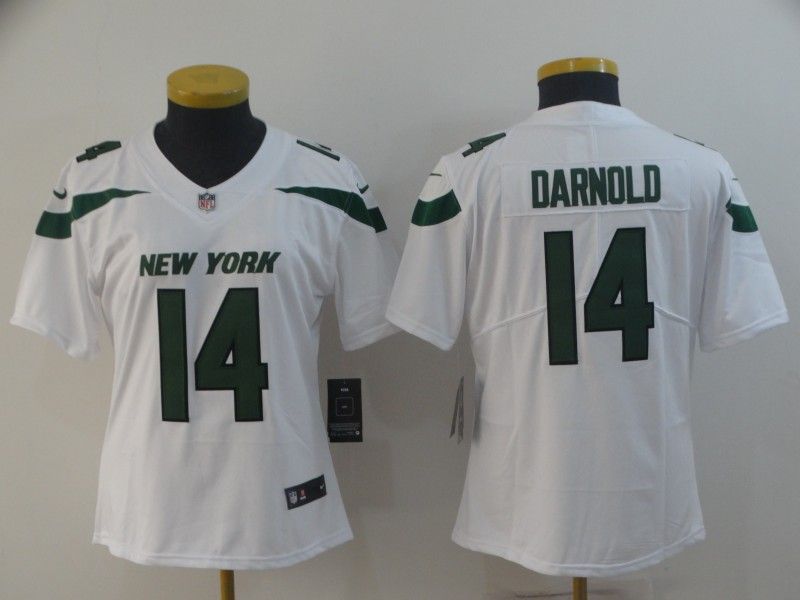 New York Jets #14 DARNOLD White Women NFL Jersey New York Jets #14 DARNOLD White Women NFL Jersey