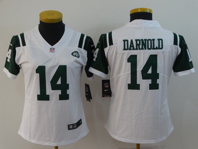 New York Jets #14 DARNOLD White Women NFL Jersey 02 New York Jets #14 DARNOLD White Women NFL Jersey 02