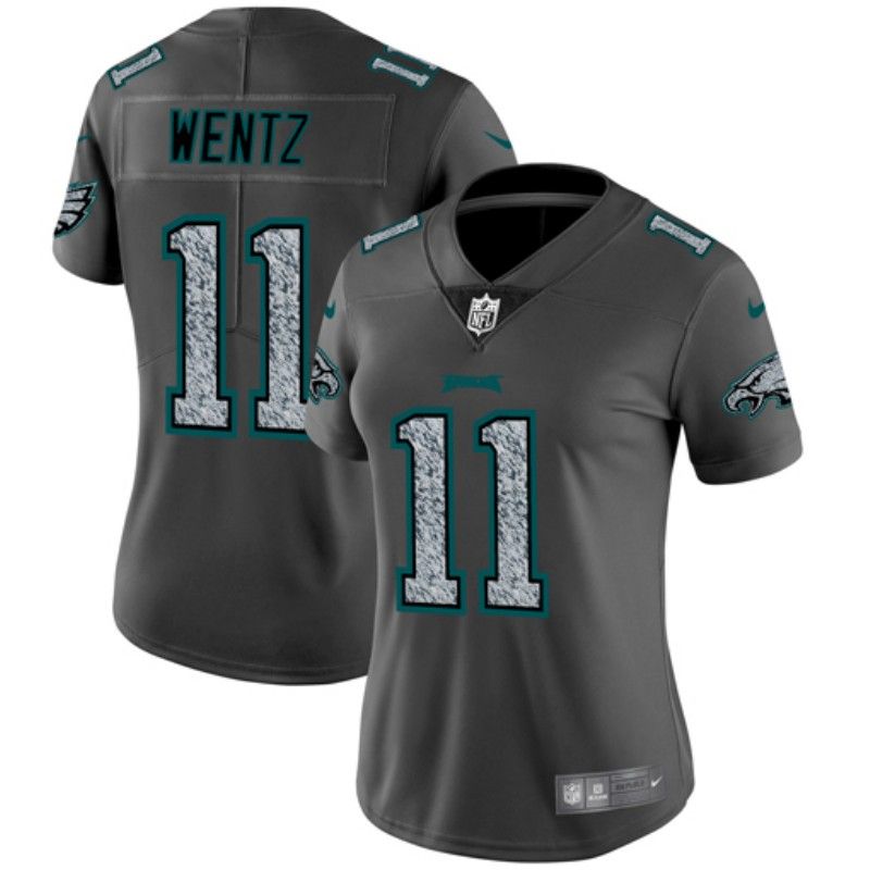 Philadelphia Eagles #11 WENTZ Grey Fashion Women NFL Jersey Philadelphia Eagles #11 WENTZ Grey Fashion Women NFL Jersey